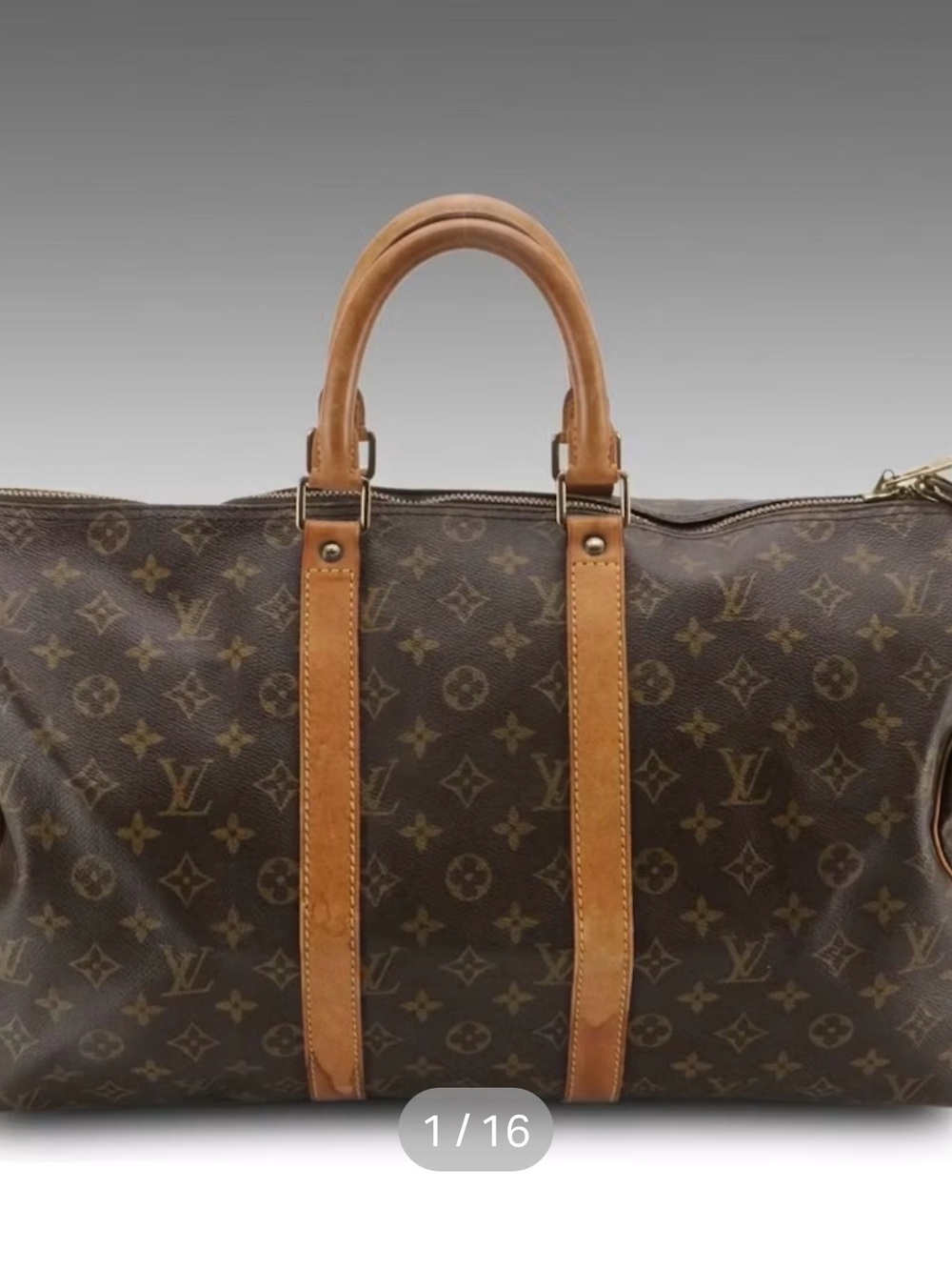 Louis Vuitton Monogram Canvas Travel Holdall with Vachetta Leather